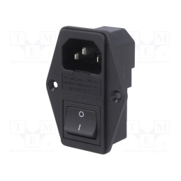 1 pcs x SCHURTER - 4304.6053 - Connector: AC supply, socket, male, 10A, 250VAC, IEC 60320, C14 (E)