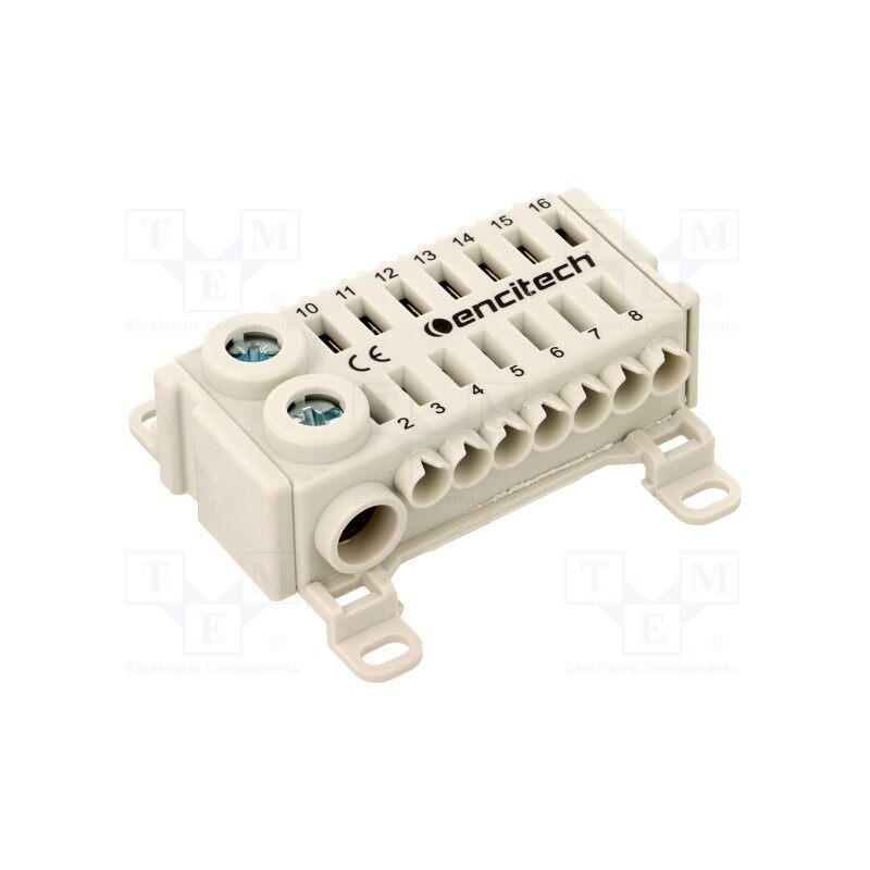 1 pcs x ENCITECH - 900-97-300100-59 - Splice terminal: distribution block, ways: 1, terminals: 16, grey