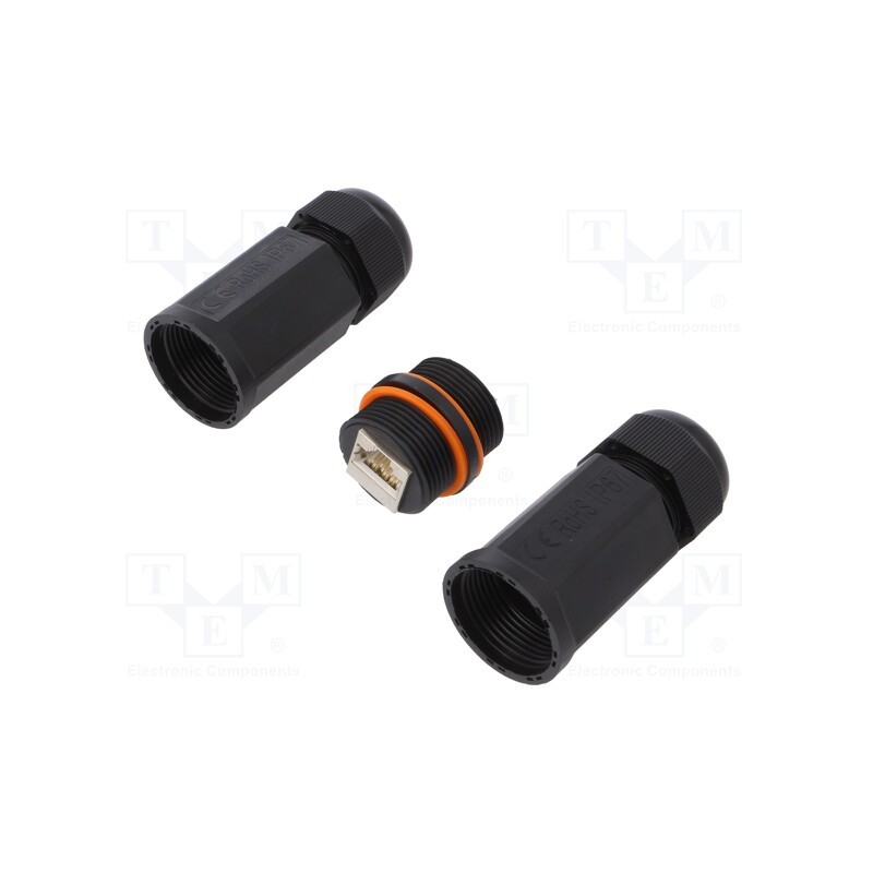 1 pcs x LOGILINK - NP0081 - Socket, coupler, Cat: 6a, shielded, Layout: 8p8c, RJ45 socket x2