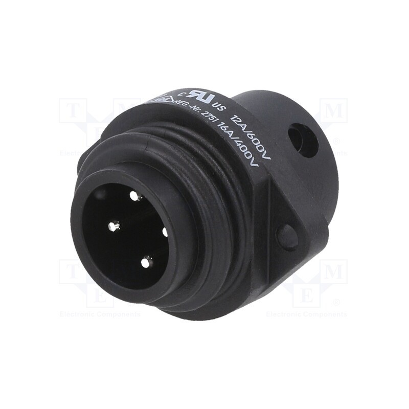 1 pcs x BINDER - 09 4223 00 04 - Connector: circular, 692,693,RD24, 600V, PIN: 4, socket, male, 16A