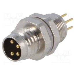 1 pcs x TE Connectivity - T4042014041-000 - Connector: M8, male, PIN: 4, unshielded, socket, IP67, 30V, 2.5÷3.5mm