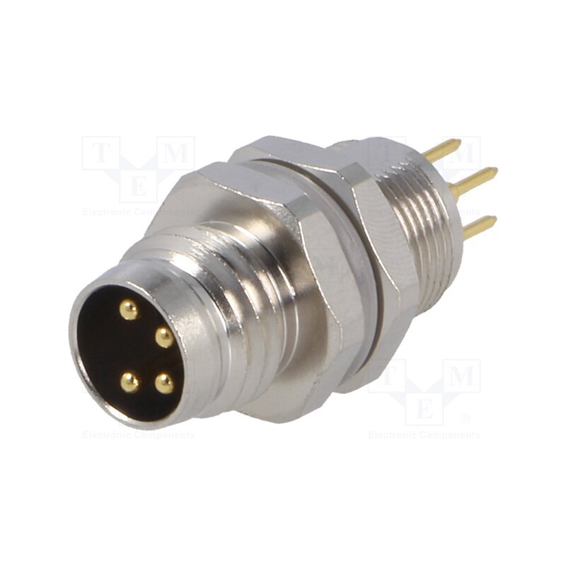 1 pcs x TE Connectivity - T4042014041-000 - Connector: M8, male, PIN: 4, unshielded, socket, IP67, 30V, 2.5÷3.5mm