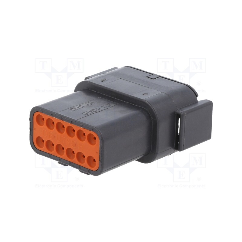1 pcs x DEUTSCH - DTM04-12PB - Connector: wire-wire, DTM, male, plug, for cable, PIN: 12, black