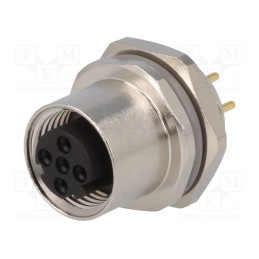 1 pcs x TE Connectivity - T4143512041-000 - Socket, M12, PIN: 4, female, D code-Ethernet, THT, IP67, straight