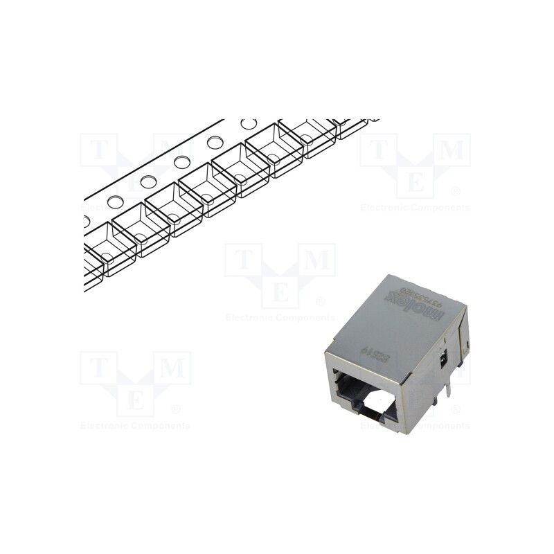 1 pcs x MOLEX - 937535320 - Socket, RJ45, MXMag, PIN: 8, shielded,with isolation transformer