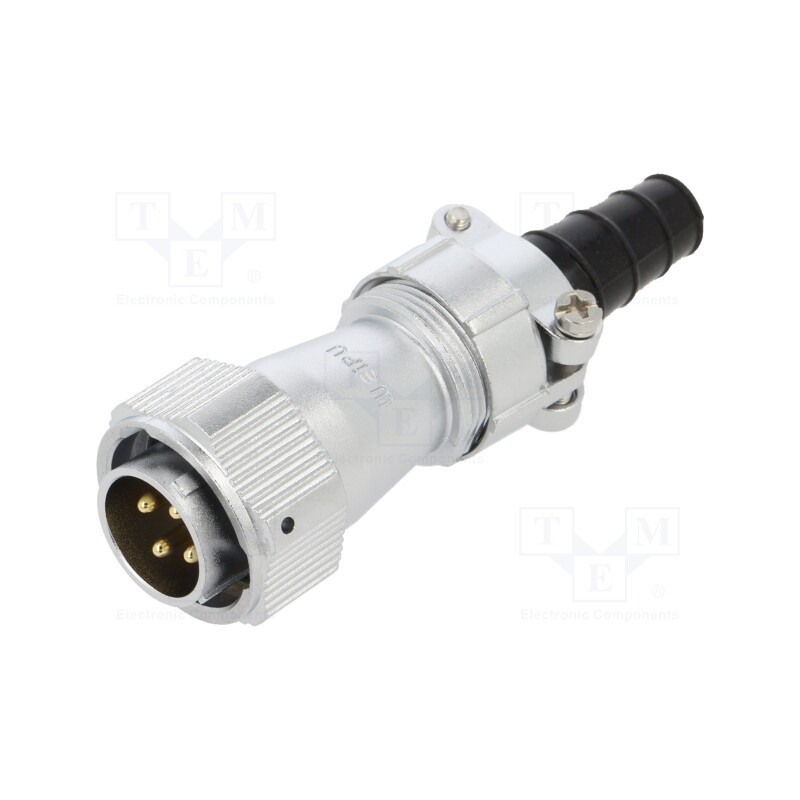 1 pcs x WEIPU - WY20J4TI1 - Plug, WY20, male, PIN: 4, IP65, 9÷10.5mm, 25A, soldering, for cable