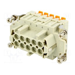1 pcs x ILME - CSHF 10 - Connector: HDC, contact insert, female, CSH, PIN: 10, 10+PE, 16A