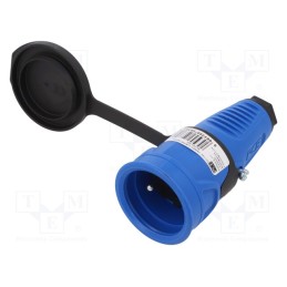 1 pcs x PCE - 2411-BSW - Connector: AC supply, female, socket, 2P+PE, 250VAC, 16A, for cable