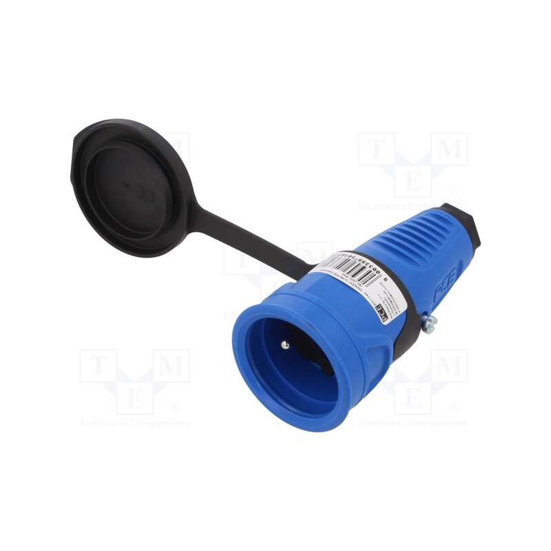 1 pcs x PCE - 2411-BSW - Connector: AC supply, female, socket, 2P+PE, 250VAC, 16A, for cable