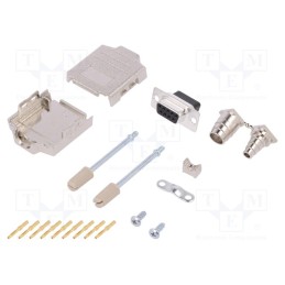 1 pcs x ENCITECH - 6355-0052-11 - D-Sub, PIN: 9, plug, female, crimped, for cable, black