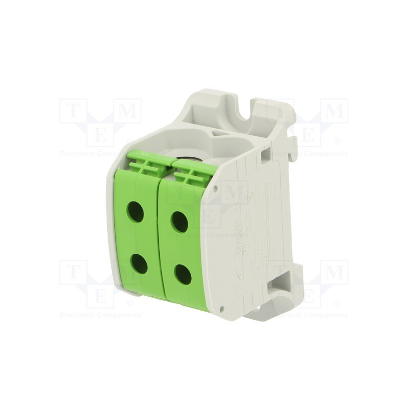 1 pcs x SIMET - 81002005 - Splice terminal: rail, 50mm2, ways: 1, terminals: 4, green, STB, TS35