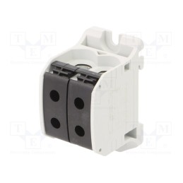 1 pcs x SIMET - 81002007 - Splice terminal: rail, 50mm2, ways: 1, terminals: 4, black, STB, TS35