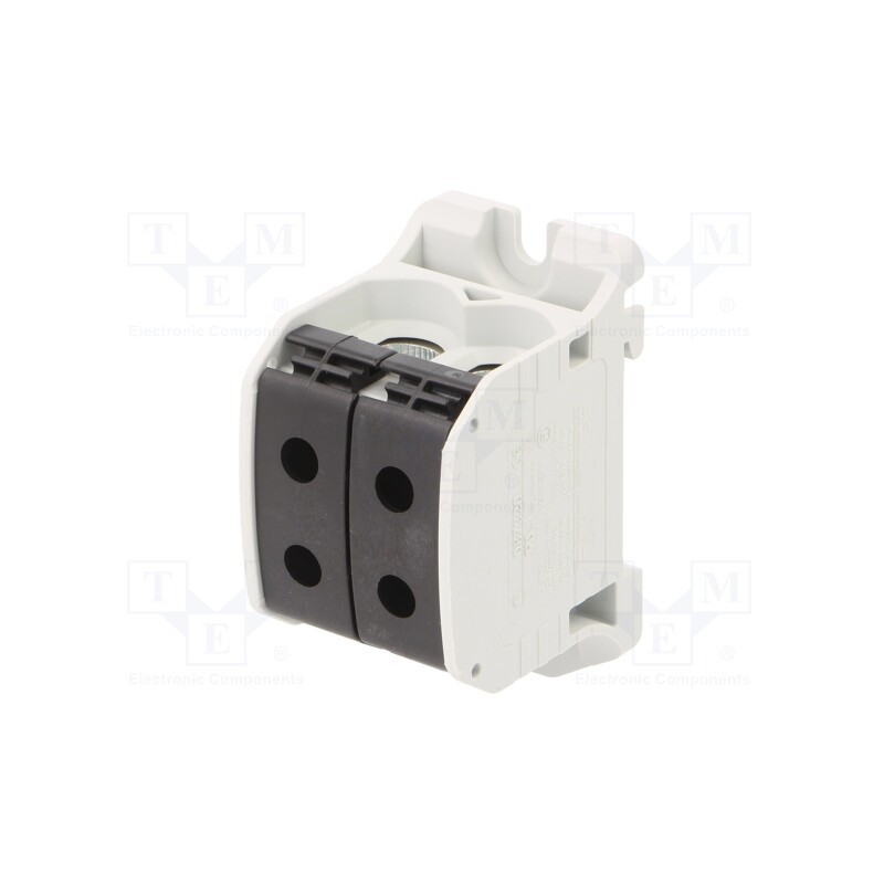 1 pcs x SIMET - 81002007 - Splice terminal: rail, 50mm2, ways: 1, terminals: 4, black, STB, TS35