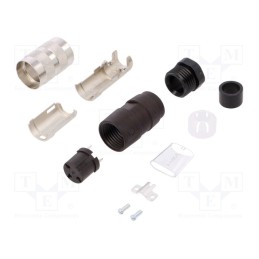 1 pcs x AMPHENOL - T3261002U - Connector: M16, plug, female, soldering, for cable, PIN: 3, 5A, 300V