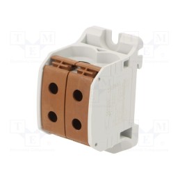 1 pcs x SIMET - 81002015 - Splice terminal: rail, 50mm2, ways: 1, terminals: 4, brown, STB, TS35