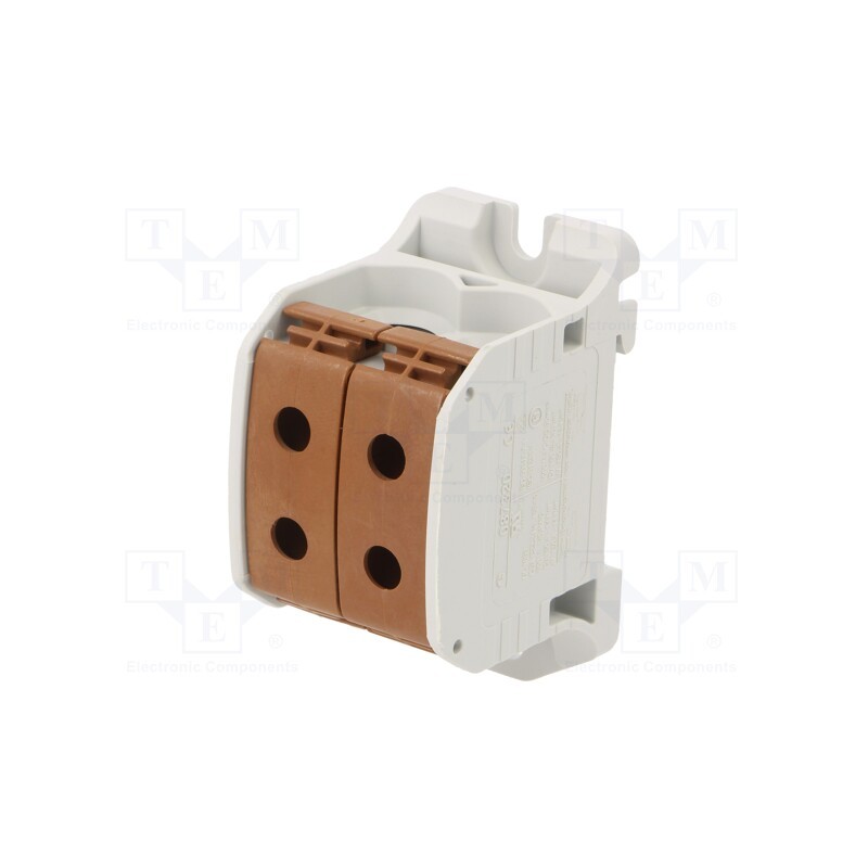 1 pcs x SIMET - 81002015 - Splice terminal: rail, 50mm2, ways: 1, terminals: 4, brown, STB, TS35