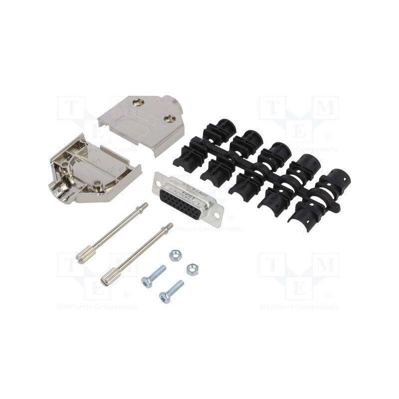 1 pcs x Amphenol Communications Solutions - L17DTPK-M-15+L77HDA26S - D-Sub HD, PIN: 26, female, straight, soldering, for cable, 