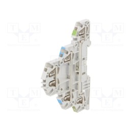 1 pcs x TE Connectivity - 1SNK705513R0000 (ZK2.5-L-N-PE) - Splice terminal: rail, 0.2÷2.5mm2, ways: 3, terminals: 6, grey, SNK