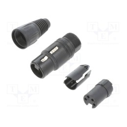 1 pcs x NEUTRIK - NC4FX-BAG - Plug, XLR, female, PIN: 4, straight, for cable, zinc die-cast, X