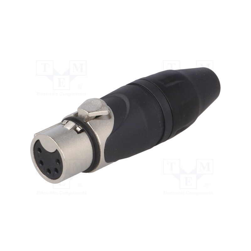 1 pcs x AMPHENOL - AX5F - Plug, XLR, female, PIN: 5, straight, for cable, soldering, tinned