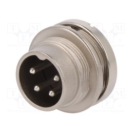 1 pcs x AMPHENOL - C09131W0041002U - Connector: M16, socket, male, soldering, PIN: 4, 5A, 300V, IP65,IP67