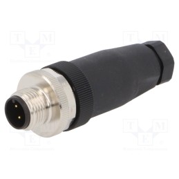 1 pcs x TE Connectivity - T4111001041-000 - Plug, M12, PIN: 4, male, A code-DeviceNet / CANopen, for cable