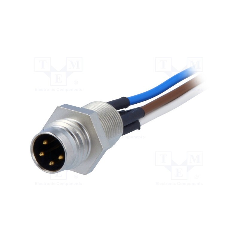 1 pcs x LUMBERG AUTOMATION - 11673 RSMF4/0.5M - Connector: M8, 0.5m, male, PIN: 4, for panel mounting,screwed