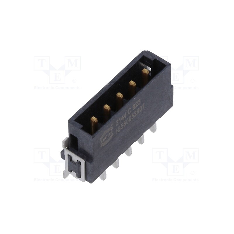 1 pcs x HARTING - 15550052601333 - Connector: PCB to PCB, male, PIN: 5, 2.54mm, har-flex® Power, 21A