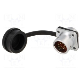 1 pcs x WEIPU - SF1213/P9 - Socket, SF12, male, PIN: 9, IP67, 3A, soldering, 125V, 0.75mm2