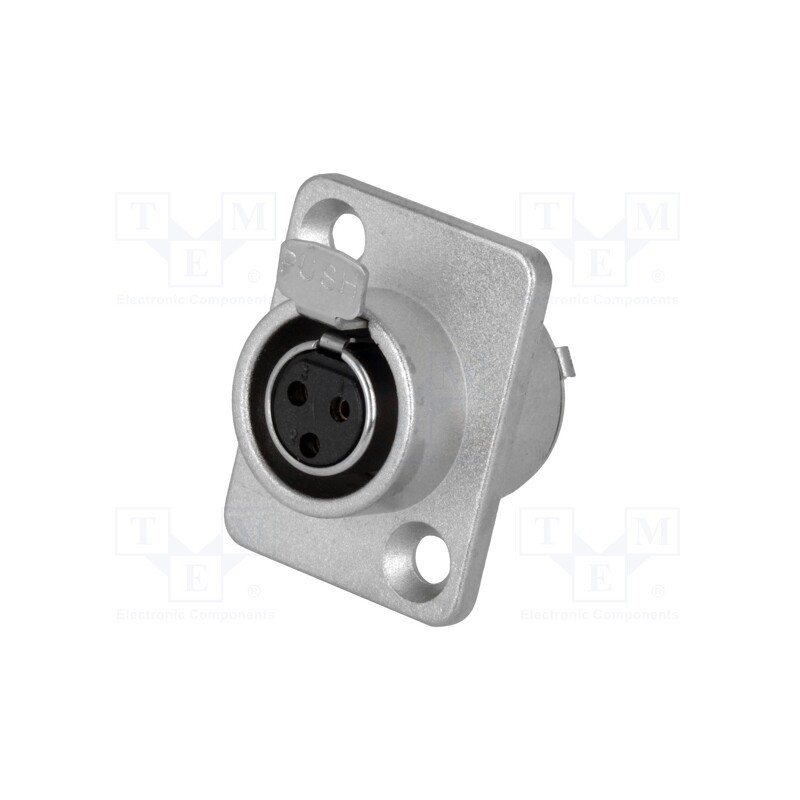 1 pcs x AMPHENOL - AG3FCRV - Socket, XLR mini, female, PIN: 3, soldering, 5A, 0.5mm2