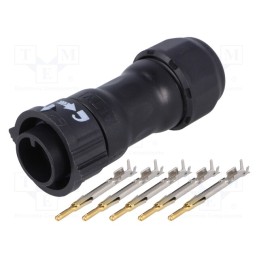 1 pcs x AMPHENOL LTW - CB-05BFMA-QL8MP0 - Connector: circular, male, plug, crimped, PIN: 5, 18AWG÷16AWG, X-Lok