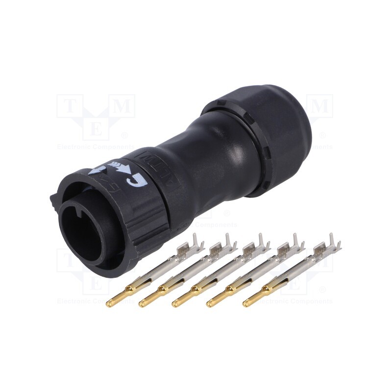 1 pcs x AMPHENOL LTW - CB-05BFMA-QL8MP0 - Connector: circular, male, plug, crimped, PIN: 5, 18AWG÷16AWG, X-Lok