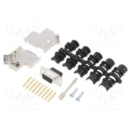 1 pcs x ENCITECH - 6355-0051-11 - D-Sub, PIN: 9, plug, female, crimped, for cable, black