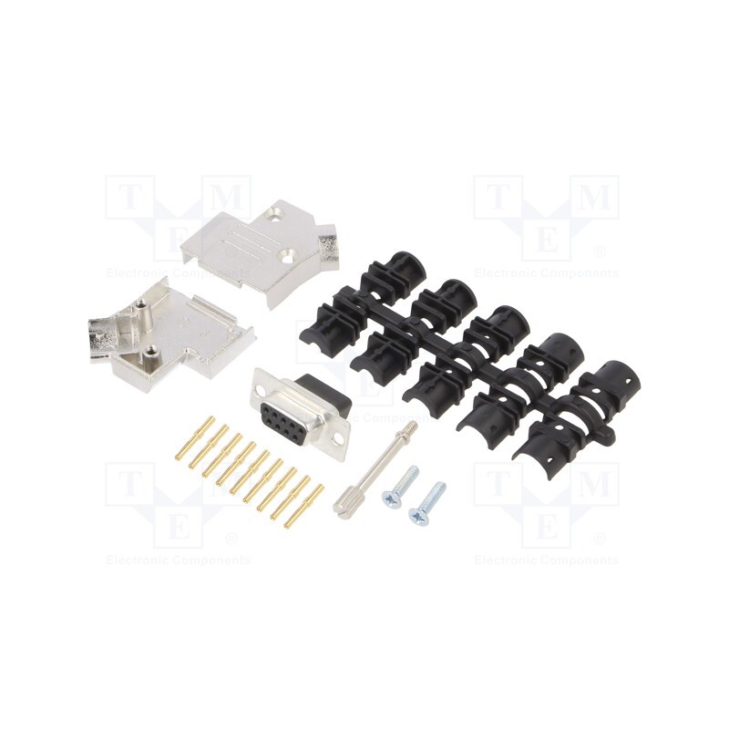 1 pcs x ENCITECH - 6355-0051-11 - D-Sub, PIN: 9, plug, female, crimped, for cable, black
