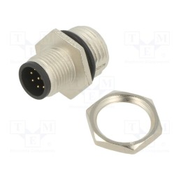 1 pcs x AMPHENOL LTW - M12A-08PMMS-SH8001 - Socket, M12, PIN: 8, male, A code-DeviceNet / CANopen, soldering