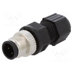 1 pcs x AMPHENOL LTW - M12D-04BMMA-SL8001 - Plug, M12, PIN: 4, male, D code-Ethernet, for cable, soldering, IP68