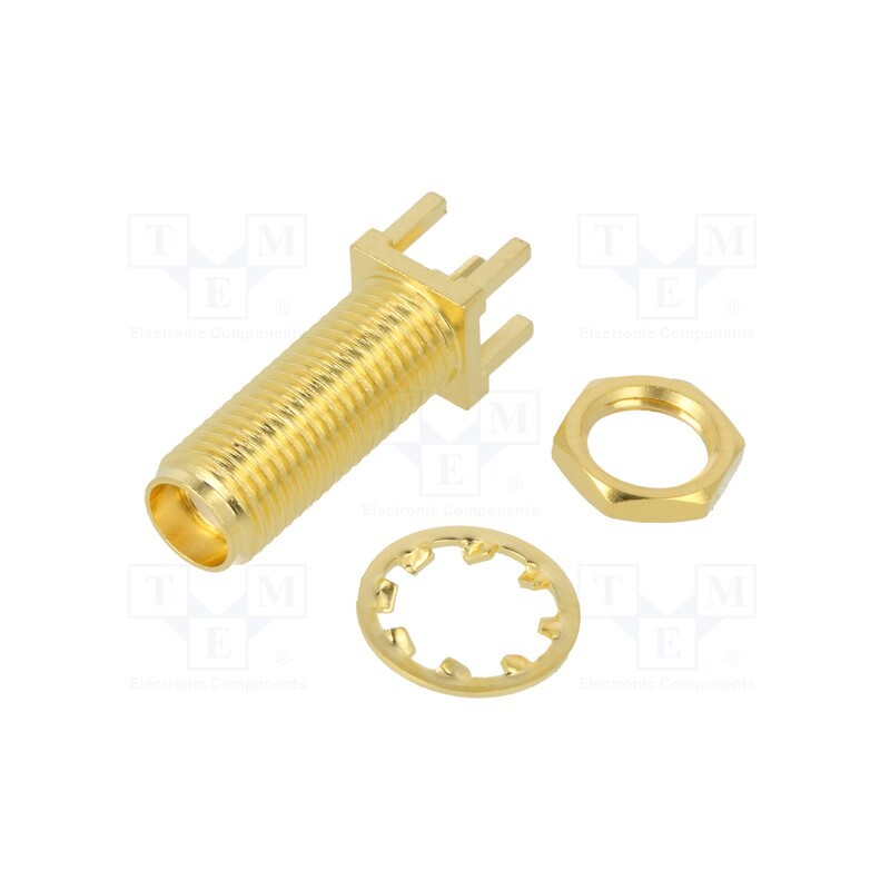 1 pcs x AMPHENOL RF - 132291 - Socket, SMA, female, straight, 50Ω, THT, PTFE, gold-plated