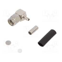 1 pcs x LINX TECHNOLOGIES - CONREVSMA012 - Plug, SMA, reverse,female, angled 90°, 50Ω, RG174, for cable, PTFE