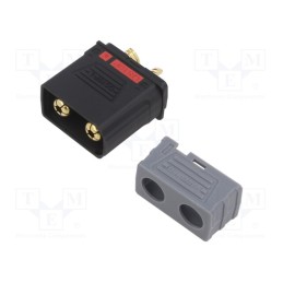 1 pcs x - LCC40-F - Plug, DC supply, QS, male, PIN: 2, with protection, for cable, black