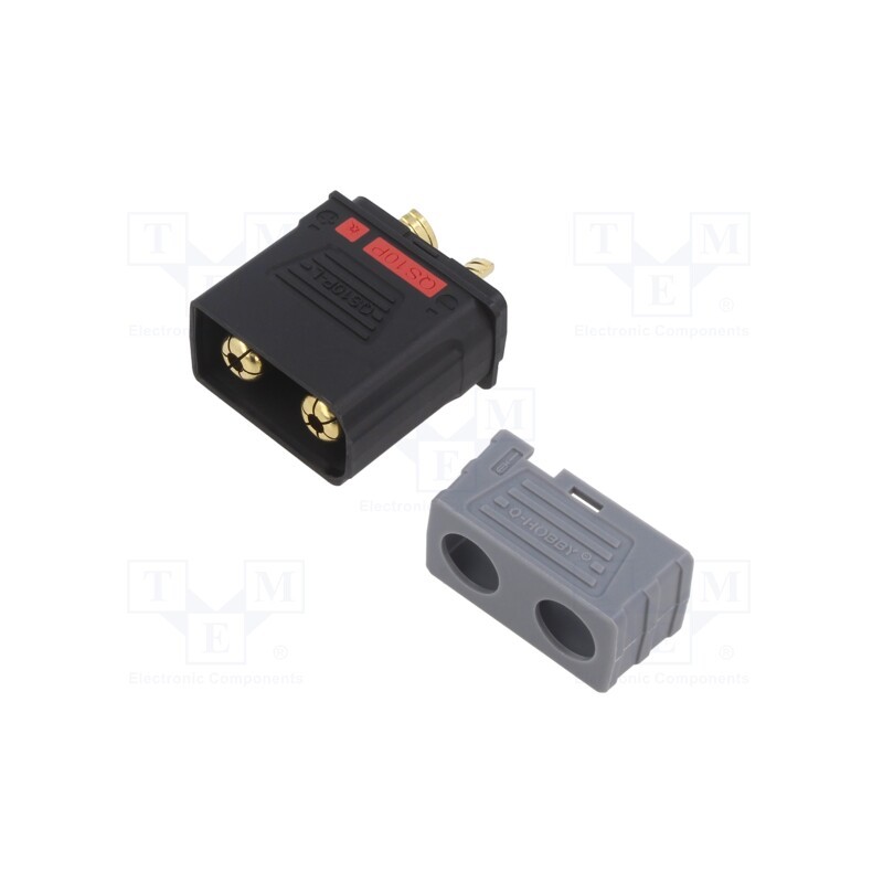 1 pcs x - LCC40-F - Plug, DC supply, QS, male, PIN: 2, with protection, for cable, black