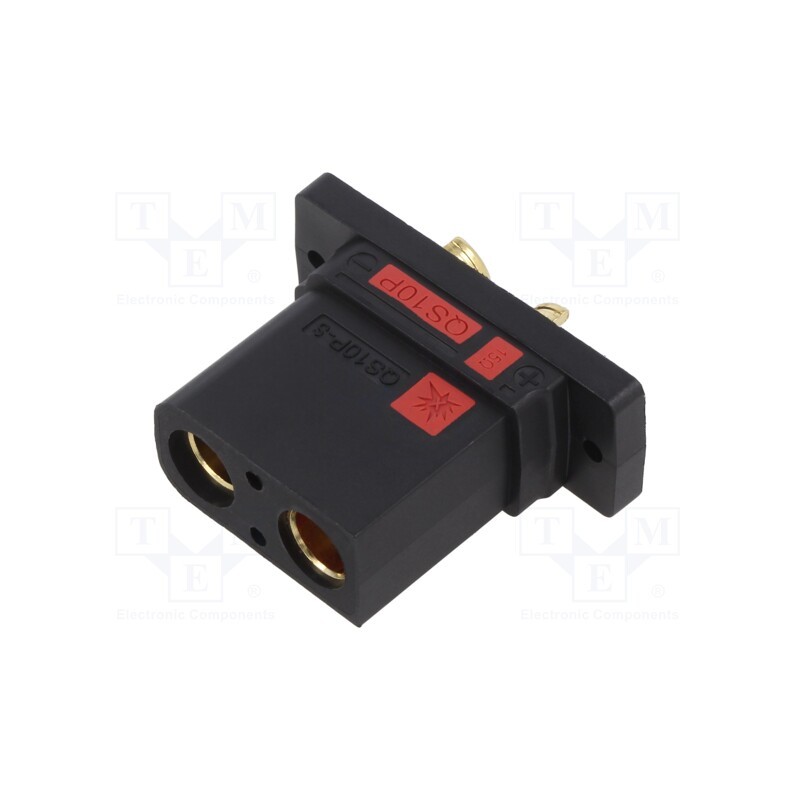 1 pcs x - LCC40PW-M - Socket, DC supply, QS, female, PIN: 2, for panel mounting, black