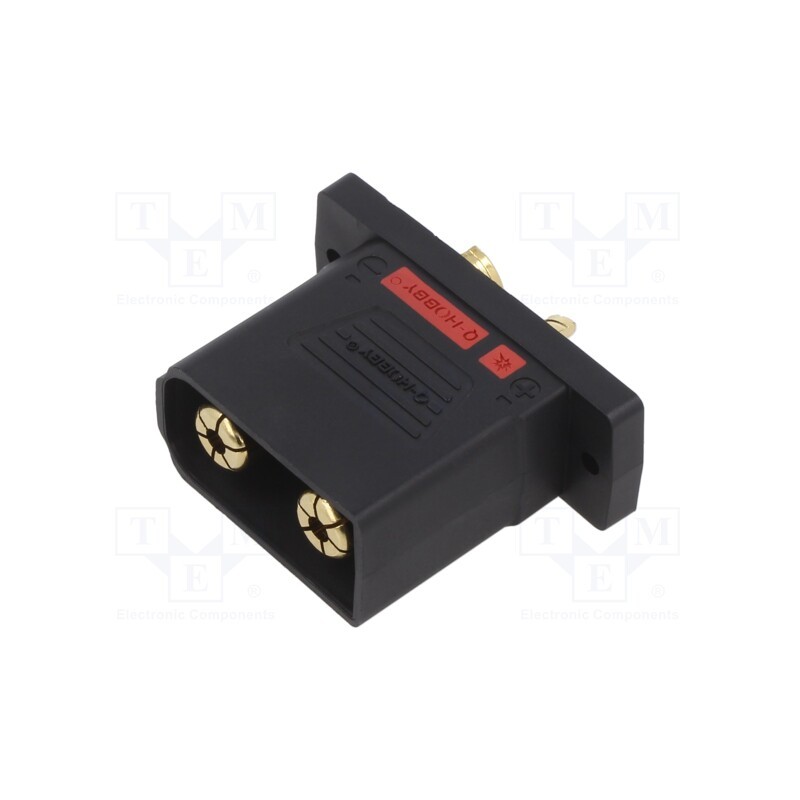 1 pcs x - LCC40-M - Socket, DC supply, QS, male, PIN: 2, for panel mounting, soldering