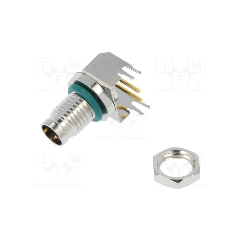 1 pcs x AMPHENOL LTW - M8AS-02PMMR-SF8001 - Connector: M8, male, PIN: 2, angled 90°, on PCBs, socket, 4A, IP68