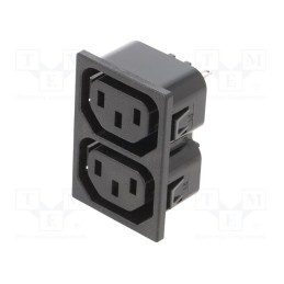1 pcs x BULGIN - PX0714/2/15/28 - Connector: AC supply, female, socket, 250VAC, 10A, max.1.5mm