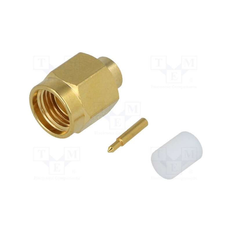 1 pcs x TE Connectivity - 1-1478903-0 - Plug, SMA, male, straight, 50Ω, RG402, soldering, for cable, PTFE