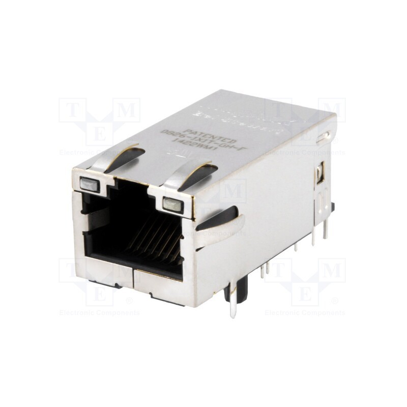 1 pcs x BEL FUSE - 0826-1X1T-GH-F - Socket, RJ45, PIN: 8, shielded,PoE+,with LED, Layout: 8p8c, THT