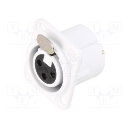 1 pcs x NEUTRIK - NC3FD-LX-WT - Socket, XLR, female, PIN: 3, straight, with push button, soldering
