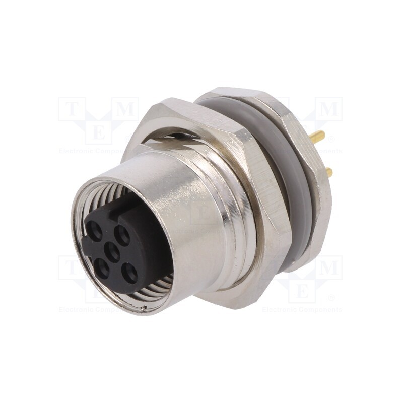 1 pcs x TE Connectivity - T4141512041-000 - Socket, M12, PIN: 4, female, D code-Ethernet, THT, IP67, straight