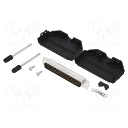 1 pcs x Amphenol Communications Solutions - L17DPPK37-BK+L717HDC62P - D-Sub HD, PIN: 62, male, straight, soldering, for cable, g