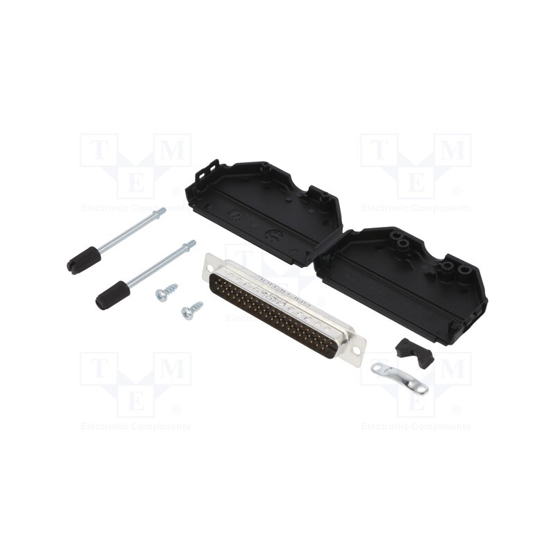 1 pcs x Amphenol Communications Solutions - L17DPPK37-BK+L717HDC62P - D-Sub HD, PIN: 62, male, straight, soldering, for cable, g